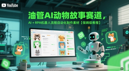油管AI动物故事赛道，AI+RPA机器人流程自动化制作素材【保姆级教程】-599资源坊