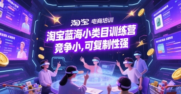 淘宝蓝海小类目训练营， 竞争小，可复制性强-599资源坊