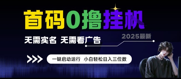 首码0撸挂G项目，无需实名无需看广告 一键启动运行，小白轻松日入三位数【揭秘】-599资源坊