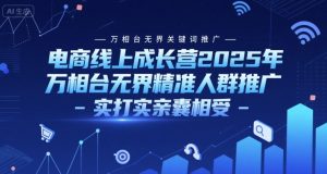 电商线上成长营2025年,万相台无界关键词推广-万相台无界精准人群推广-实打实亲囊相受-599资源坊