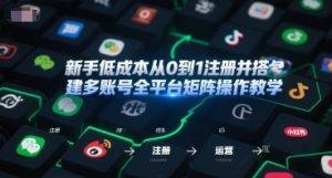 新手低成本从0到1注册并搭建多账号全平台矩阵操作教学,手机号-邮箱-IP-工具-599资源坊