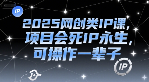 2025网创类IP课，项目会死IP永生，可操作一辈子-599资源坊