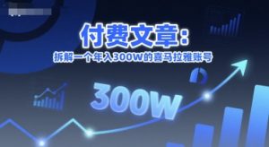 付费文章:拆解一个年入300W的喜马拉雅账号-599资源坊