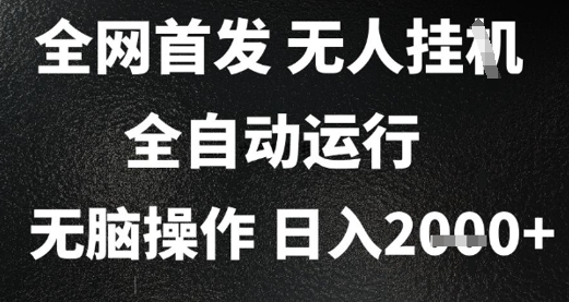2025首发无人挂G项目，日入2k+，全自动运行，无脑操作，长期稳定 小白可玩【揭秘】-599资源坊