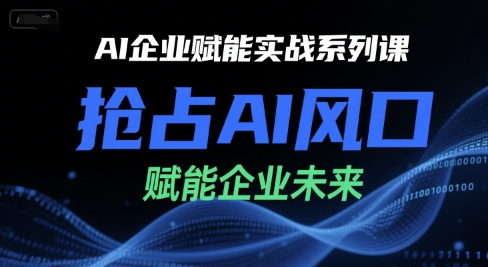 AI企业赋能实战系列课，抢占AI风口，赋能企业未来-599资源坊