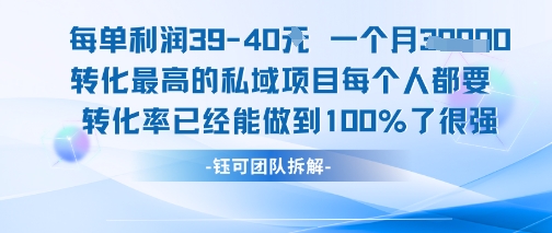 每单利润40一个月7k+转化最高的私域项目，每个人都要的产品转化率已经能做到100%-599资源坊