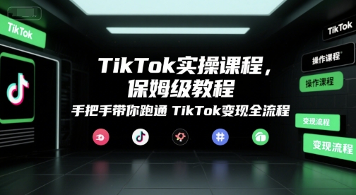 TikTok实操课程，保姆级教程，手把手带你跑通TikTok变现全流程-599资源坊