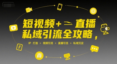 短视频+直播私域引流全攻略，IP打造 +视频引流 +直播引流 +私域沉淀-599资源坊