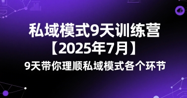 私域模式9天训练营【2025年7月】​9天带你理顺私域模式各个环节-599资源坊