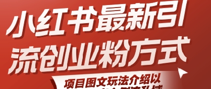 小红书最新引流创业粉方式，项目图文玩法介绍以及如何安全倒流私域-599资源坊