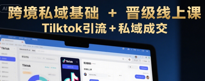 跨境私域基础+晋级线上课，Tilktok引流+私域成交-599资源坊