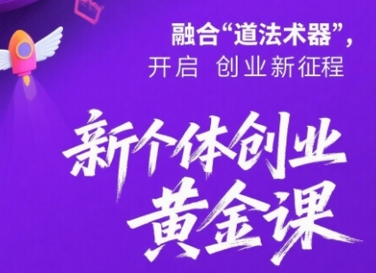 新个体创业黄金课：道法术器四维抢占2025红利-599资源坊