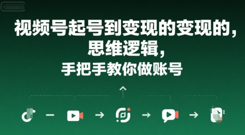 视频号起号到变现的思维逻辑，手把手教你做账号-599资源坊