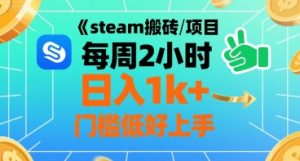 steam搬砖项目每周2小时日入1k+收益核心玩法,手把手教你,门槛低好上手-599资源坊