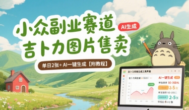 小众副业赛道 吉卜力图片售卖 单日2张+ AI一键生成【附教程】-599资源坊