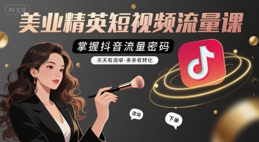 美业精英短视频流量课，掌握抖音流量密码，天天有询单，条条有转化-599资源坊