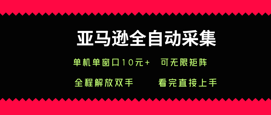 亚马逊全自动采集，单机单窗口一天10+，可无限矩阵去做【揭秘】-599资源坊