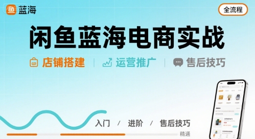 闲鱼蓝海电商实战，店铺搭建运营售后全流程-599资源坊