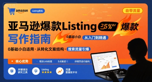 亚马逊爆款Listing写作方法，亚马逊0基础小白也能写爆款自带流量的Listing-599资源坊