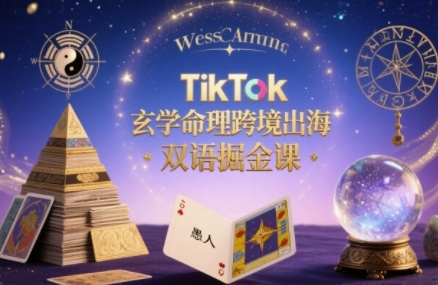 TikTok玄学命理跨境出海双语掘金课，手把手教你用命理知识精准直击海外用户痛点-599资源坊