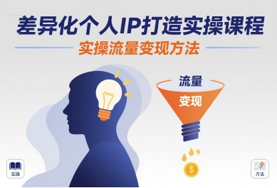 差异化个人IP打造实操课程，实操流量变现方法-599资源坊