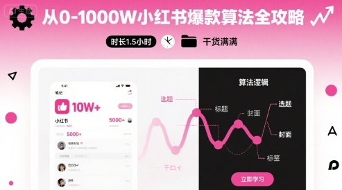 从0-1000W小红书爆款算法全攻略，时长1.5小时，干货满满-599资源坊
