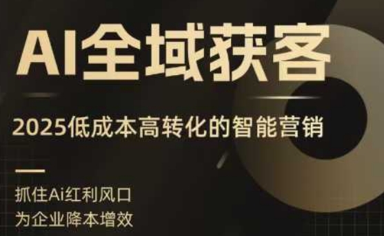 AI全域获客实训营，2025低成本高转化的智能营销，精准找客，高效营销-599资源坊