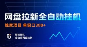 网盘拉新全自动挂G,独家项目,全自动运行完成拉新做任务,单窗口3张+【揭秘】-599资源坊