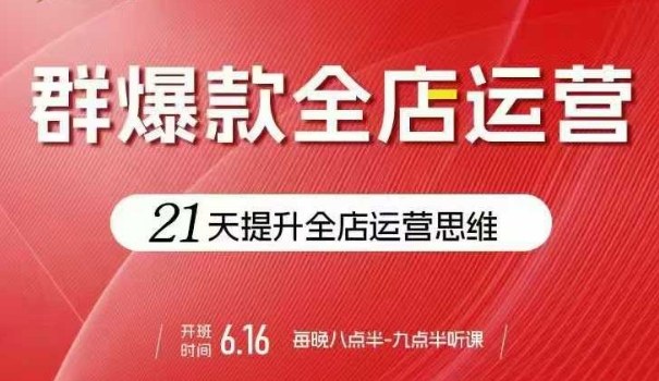 贾真电商群爆款全店运营，21天提升全店运营思维，起店、全店运营爆款不断-599资源坊