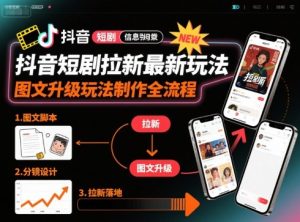 抖音短剧拉新最新玩法之图文升级玩法制作全流程，操作简单，0粉可做-599资源坊