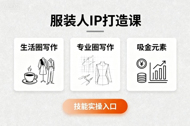 服装人IP打造课，文案创富+生活圈写作+专业圈写作+服装人专属+吸金元素+技能实操-599资源坊