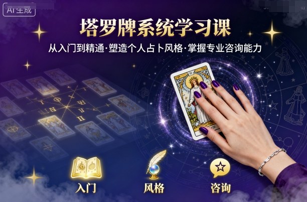 塔罗牌系统学习课，助你从入门到精通，塑造个人占卜风格，掌握专业咨询能力-599资源坊