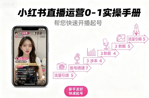 小红书直播运营0-1实操手册，帮您快速开播起号-599资源坊
