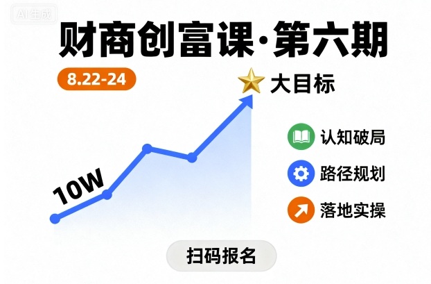 财商创富课第六期8月22-24号，如何从10W起步，一步步实现大目标-599资源坊