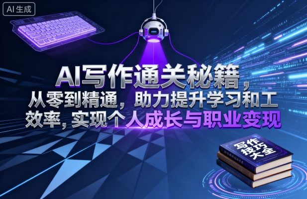 AI写作通关秘籍，从零到精通，助力提升学习和工作效率，实现个人成长与职业变现-599资源坊