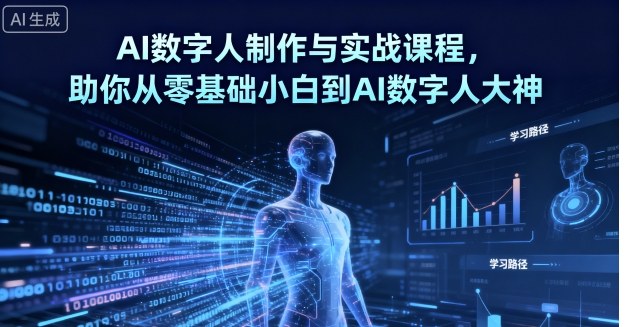 AI数字人制作与实战课程，助你从零基础小白到AI数字人大神-599资源坊