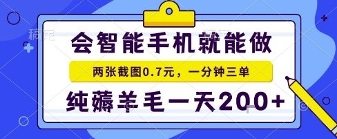 手机项目，二十秒一单，纯薅羊毛一天2张+做就有【揭秘】-599资源坊