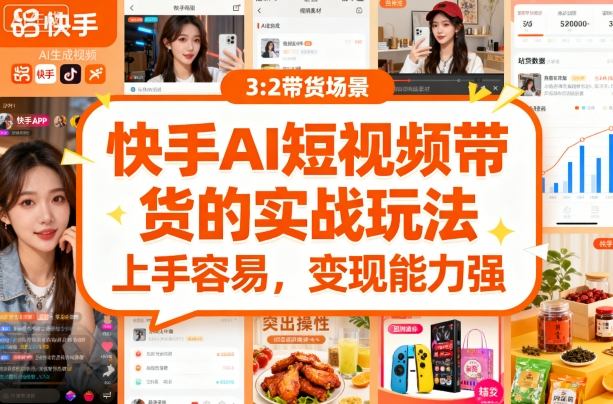 快手ai短视频带货的实战玩法，上手容易，变现能力强-599资源坊