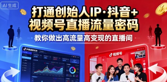 25年直播9-10两期线下课，打通创始人IP，抖音+视频号直播流量密码，教你做出高流量高变现的直播间-599资源坊