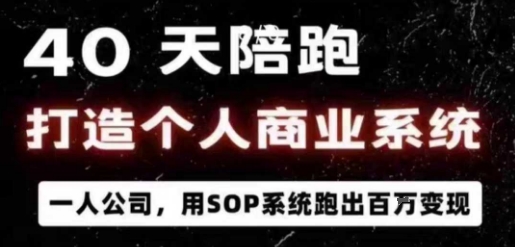 40天陪跑打造个人商业系统，一人公司，用SOP系统跑出百W变现-599资源坊