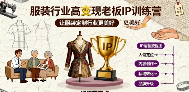 服装行业高变现老板IP训练营，让服装定制行业更美好-599资源坊