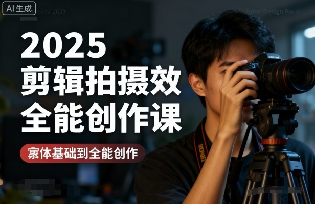 2025剪辑拍摄特效全能创作课，零基础到全能创作-599资源坊