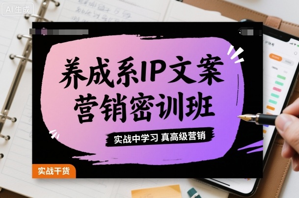 养成系IP文案营销密训班，实战中学习真高级营销-599资源坊