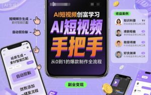 AI短视频创富学习,手把手教会你制作AI短视频-599资源坊