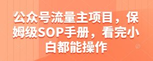 公众号流量主项目,保姆级SOP手册,看完小白都能操作-599资源坊